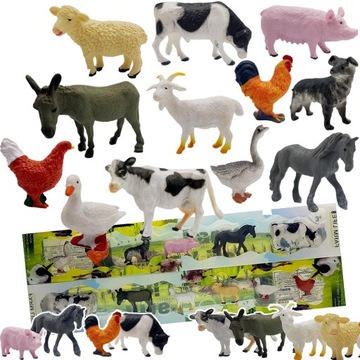 НАБОР ФИГУРОК ФЕРМЕРСКИХ ЖИВОТНЫХ в коробке Лошадь Собака Корова