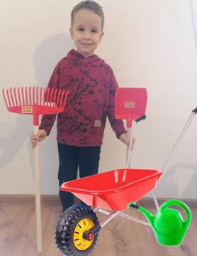 TACZKA METALOWA DLA DZIECKA DUŻE TACZKI ZESTAW