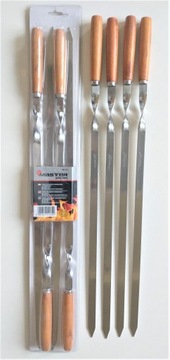 Шампуры шампуры 4 шт длина 60 см - деревянная ручка.