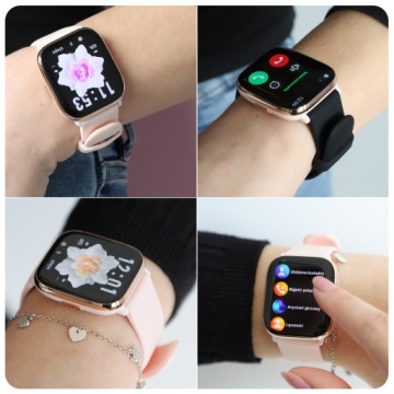 ЖЕНСКИЕ СМАРТ-ЧАСЫ ПОЛЬСКОЕ МЕНЮ ЗВОНКИ СЕРДЕЧНЫЙ РИТМ ДАВЛЕНИЕ СПОРТ AMOLED 4 ПОЛОСКИ