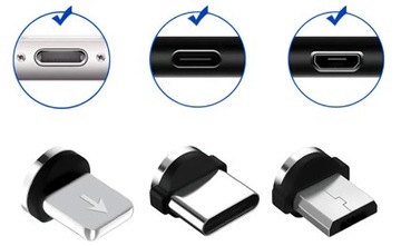 МАГНИТНЫЙ СВЕТОДИОДНЫЙ КАБЕЛЬ ДЛЯ IPHONE MICRO USB TYPE-C