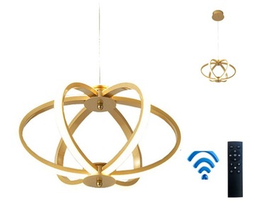 LAMPA WISZĄCA RING PLAFON okrąg żyrandol LED PILOT 3 BARWY ZŁOTO