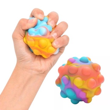 GNIOTEK POP IT PIŁKA ZABAWKA ANTYSTRESOWA PUSH BUBBLE SENSORYCZNA KOLOR