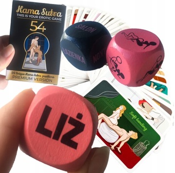 KAMASUTRA SEX ZESTAW DLA PAR KARTY POZYCJE KOSTKI