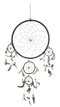 ŁAPACZ SNÓW DREAMCATCHER 80 CM CZARNY