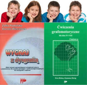 WYGRAJ Z DYSGRAFIĄ. ZBIÓR ĆWICZEŃ + ĆWICZENIA GRAFOMOTORYCZNE DLA KLAS 4-8