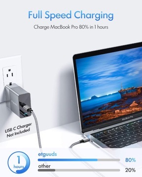 Плетеный кабель USBC — USBC 60 Вт/3 А USB-C