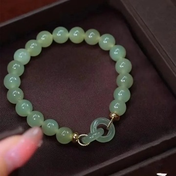 Imitation Hetian Jade Ping An Clasp Bracelet Light Luxury Elegant Hand
