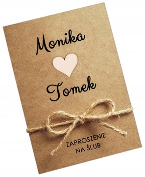 Zaproszenie na Ślub EKO ślubne rustykalne + koperta