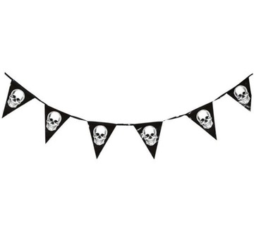 GIRLANDA CZARNA CZASZKI CZACHY HALLOWEEN