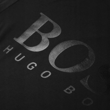 HUGO BOSS KOSZULKA LONGSLEEVE - DUŻE CZARNE LOGO - XXL