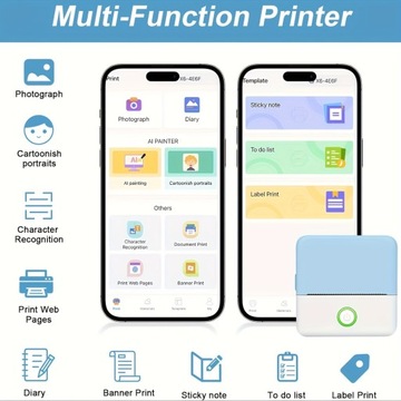 Pocket Printer Wireless Thermal Printers with 1 Rolls Printing Paper