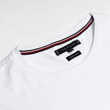 TOMMY HILFIGER KOSZULKA T-SHIRT MĘSKI BIAŁY MW0MW10800 YBR r.S