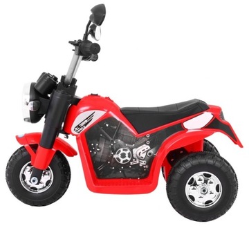 Мотоцикл MiniBike на аккумуляторе, Красный, Звуки, Светодиодные фонари, Экокожа