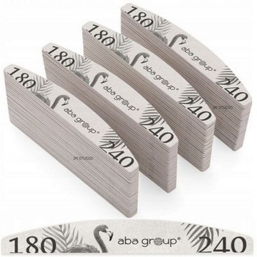 Pilnik do Paznokci Półksiężyc Łódka 180/240 Slim Zestaw 100szt Aba Group