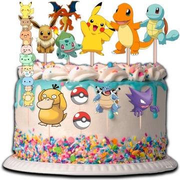 TOPPER POKEMON NA TORT BABECZKI POSTACI 11 sztuk