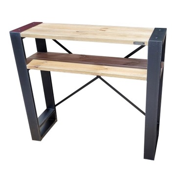 Konsola ze stali i drewna sosnowego ISOLA LOFT 100x30x90