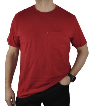 T-SHIRT LEVIS KOSZULKA COTTON STANDARD Z KIESZONKĄ RED XL