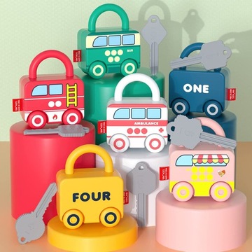 Развивающие сенсорные игровые замки Монтессори с ключами для детей, 6 шт.