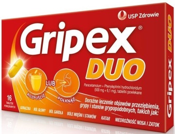 Gripex Duo 16tabl. grypa przeziębienie gorączka