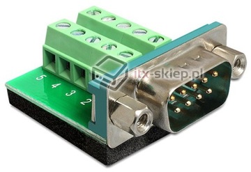 Adapter terminal RS-232 męski Sub-D 9pin raster 3,