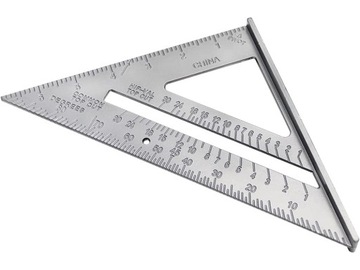 DUŻY KĄTOWNIK STOLARSKI ALUMINIOWY PRZYMIAR Z PODZIAŁKĄ 180mm