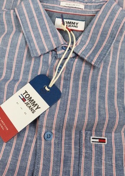 Tommy Hilfiger Koszula męska w paski REGULAR FIT Bawełna r. S