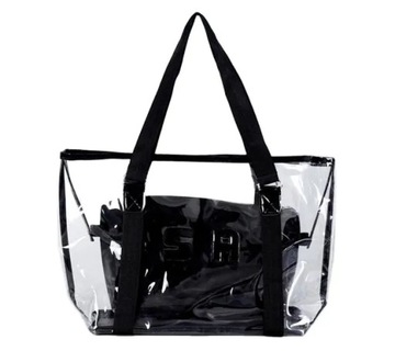 БОЛЬШАЯ СУМКА-ШОППЕР ПРОЗРАЧНАЯ СУМКА НА ПЛЕЧЕ СУМКА + КОСМЕТИЧЕСКАЯ СУМКА