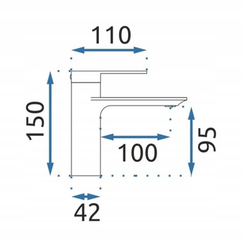 Смеситель для умывальника STORM Low CHROME - REA