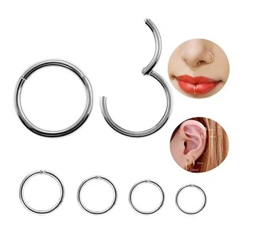 20PCS 18g 16g 14g Surgical Steel Ear Seamless Hinged Segment Ring Clicker