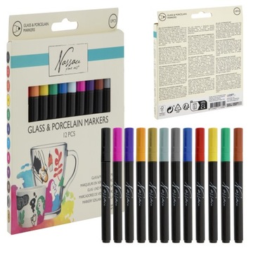 Ручки для стекла, фарфора, керамики, живописи, декорирования, 12 штук