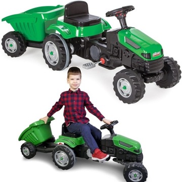 ОГРОМНЫЙ ПЕДАЛЬНЫЙ ТРАКТОР С ПРИЦЕПОМ 143см PILSAN