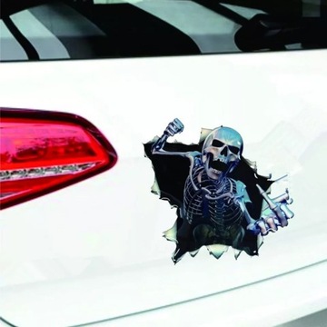 Скелет, череп, дырка, трахни мотор с наклейкой на танке