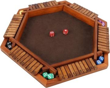 DREWNIANA GRA W KOŚCI GRA PLANSZOWA W KOŚCI GRA ZAMKNIJ PUDEŁKO - 30x30CM