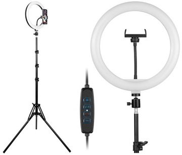 БЕЛАЯ кольцевая лампа для селфи + мини-штатив