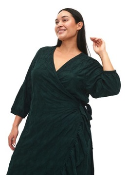 WIZYTOWA ZIELONA KOPERTOWA SUKIENKA ZIZZI PLUS SIZE 022C 52