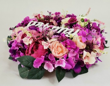 Весенне-летний свадебный венок на дверь, 42 см, розовые свадебные цветы