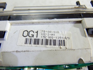 PŘÍSTROJOVÁ DESKA HONDA ODYSSEY 78100-SX0