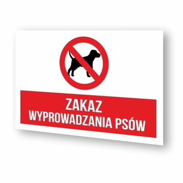 Tabliczka ZAKAZ WYPROWADZANIA PSÓW | Druk UV | 30x20cm | PCV 1mm