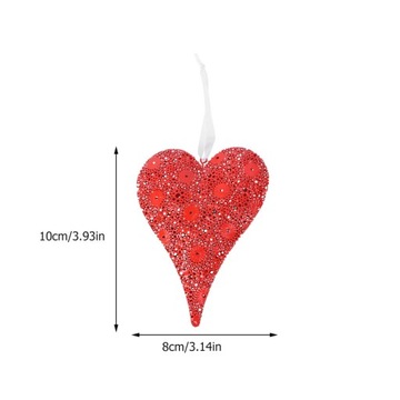 КУЛОН «ЛЮБОВЬ» СТЕКЛЯННЫЙ ПОДВЕСНОЙ ОРНАМЕНТ СЕРДЦЕ 6 ШТ.