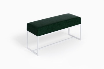 Ławka pufa tapicerowana loft metalowy stelaż biały 90cm