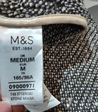 M&S dzianinowa narzutka z lamówkami blezer M