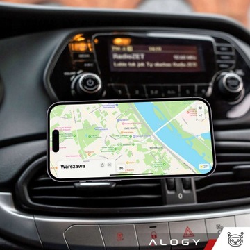 UCHWYT SAMOCHODOWY DO KRATKI DO MAGSAFE NA IPHONE 12 13 14 15 MOCNY MAGNES