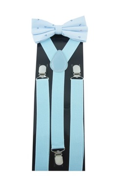 Галстук-бабочка мужская с якорями, матовый синий