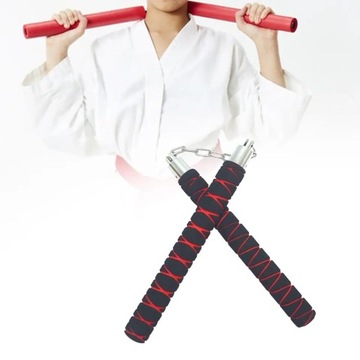 Нунчаки тренировочные, нунчаки рифленые, нунчаки пенопластовые + металлическая цепочка 24 часа