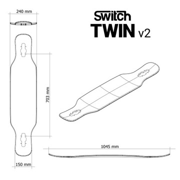 Верхняя дека Switch Longboard TWIN 41 для фристайла Space