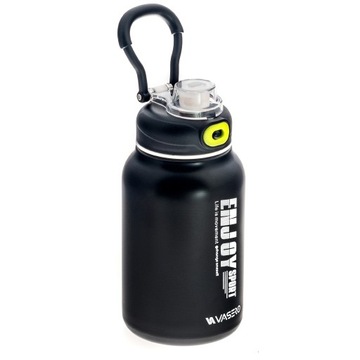 ТЕРМАЛЬНАЯ КРУЖКА, ВАКУУМНАЯ БУТЫЛКА ДЛЯ ВОДЫ, 800 мл, ручка с замком, носик + СОЛОМА