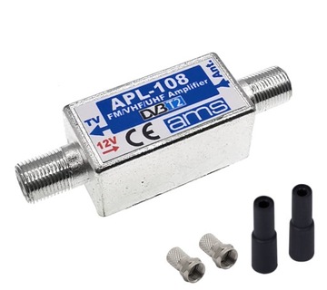 Wzmacniacz antenowy DVB-T2 APL-108 FM VHF UHF 28dB