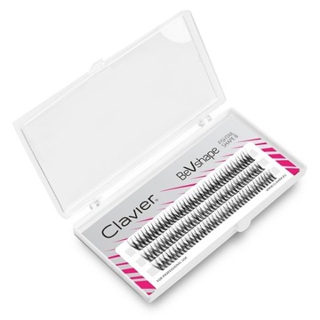 РЕСНИЦЫ CLAVIER BEVSHAPE ШЕЛКОВЫЕ, НАТУРАЛЬНЫЕ B 16MM