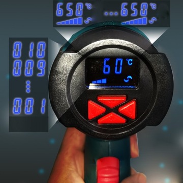 Opalarka Elektryczna Dmuchawa z LCD 5 Dysze 2000W